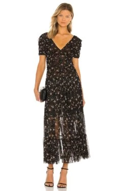 Rebecca Dress Autumn Ditsy Mesh