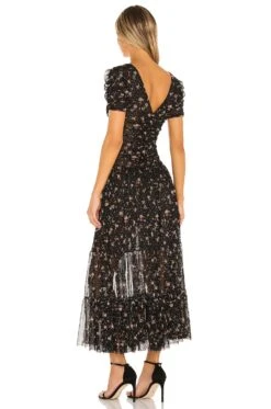 Rebecca Dress Autumn Ditsy Mesh -Bardot Store MISA WD493 V3