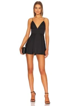 Revolve Clothing Store 36 Aileen Flare Mini Dress Black