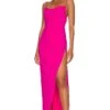 Catalina Wrap Maxi Dress Hot Pink