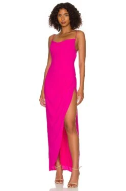 Catalina Wrap Maxi Dress Hot Pink