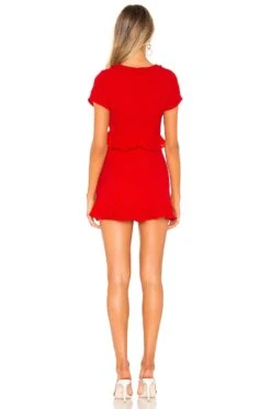 Mia Ruffle Tie Dress Red -Bardot Store MOTO WD31 V3