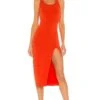 Adilia Midi Dress Red Orange