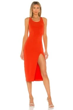 Adilia Midi Dress Red Orange