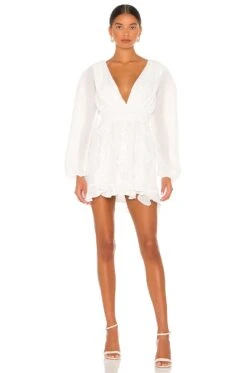 Anya Mini Dress White & Silver