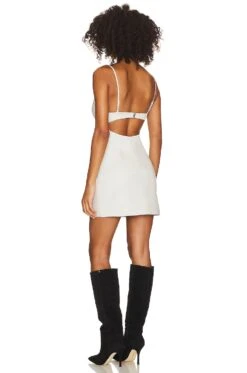 X Maggie MacDonald Sanela Mini Dress Cement Grey -Bardot Store NBDR WD2871 V3