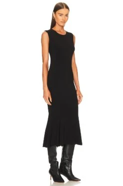 Norma Kamali MIDI-KLEID FISHTAIL Black -Bardot Store NKAM WD235 V3