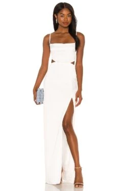 Stella Cut Out Gown Ivory 11 Stella Cut Out Gown Ivory -Bardot Store NKIE WD474 V1 1