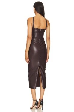 Drama Midi Dress Chocolate 5 Drama Midi Dress Chocolate -Bardot Store NKIE WD606 V3