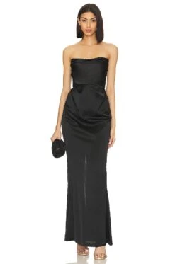 Emelie Strapless Gown Black -Bardot Store NKIE WD609 V1 1