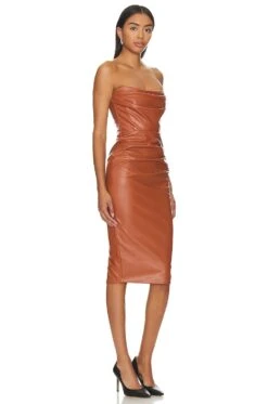 Leona Strapless Midi Tan 4 Leona Strapless Midi Tan -Bardot Store NKIE WD630 V2