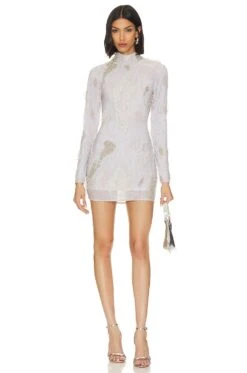 Zusi Mock Neck Mini Dress White & Off White 10 Zusi Mock Neck Mini Dress White & Off White -Bardot Store ONAR WD6 V1 1