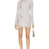 Zusi Mock Neck Mini Dress White & Off White