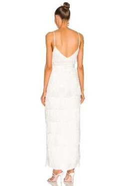 Rebecca Dress White Fringe -Bardot Store ROFR WD255 V3