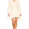 Shirt Neck Mini Dress Beige