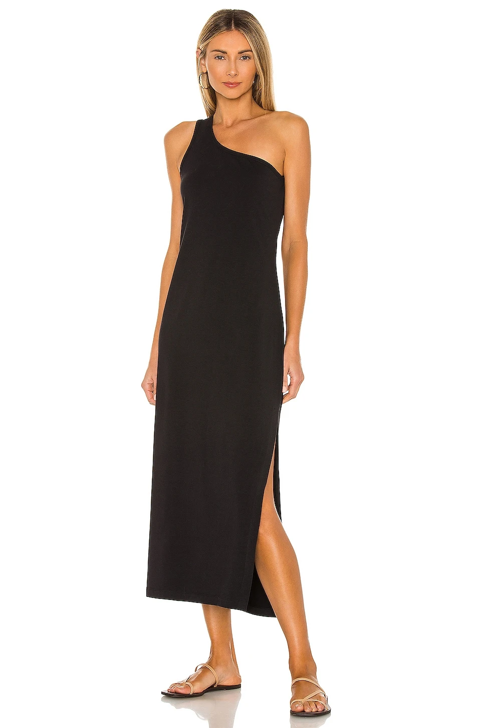 Seafolly One Shoulder Jersey Midi Dress Black 1 Seafolly One Shoulder Jersey Midi Dress Black