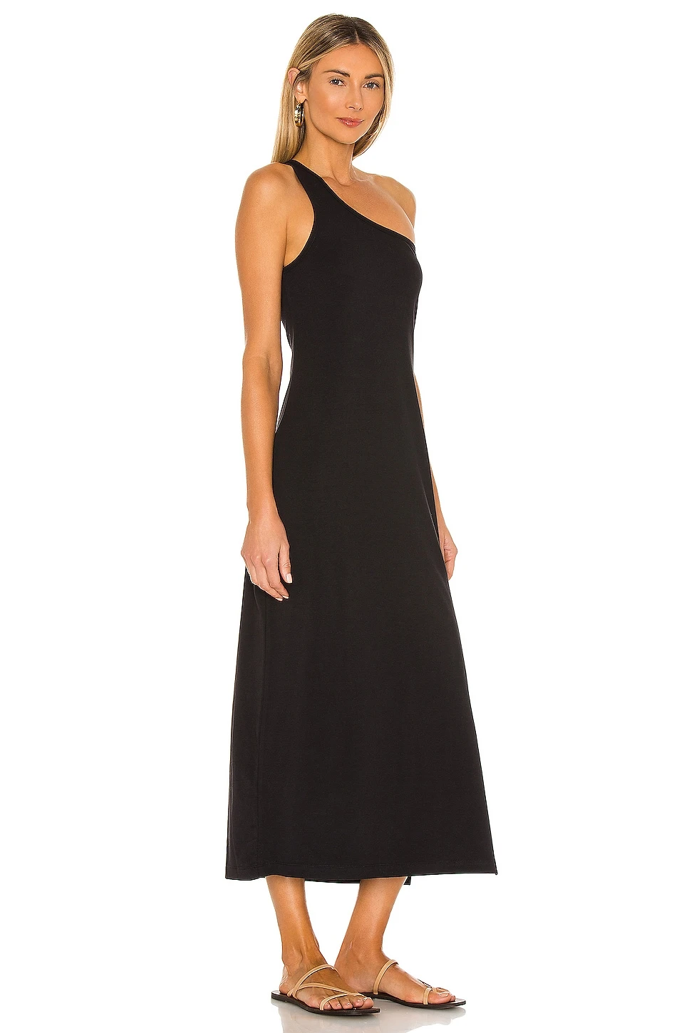 Seafolly One Shoulder Jersey Midi Dress Black 2 Seafolly One Shoulder Jersey Midi Dress Black - Image 2
