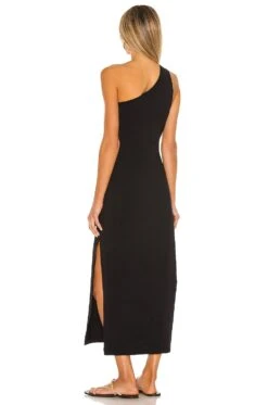 Seafolly One Shoulder Jersey Midi Dress Black 5 Seafolly One Shoulder Jersey Midi Dress Black -Bardot Store SEAF WD30 V3