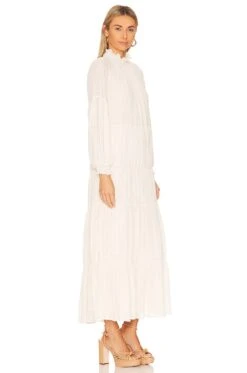 See By Chloé Ruffled Tiered Maci Dress Soft Ivory -Bardot Store SEEB WD111 V3