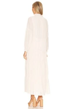 See By Chloé Ruffled Tiered Maci Dress Soft Ivory -Bardot Store SEEB WD111 V4