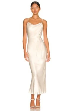 Shona Joy La Lune Bias Cowl Midi Dress Cream -Bardot Store SHON WD362 V1 1