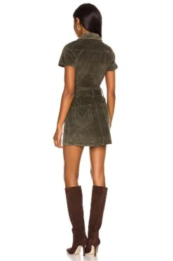 Show Me Your Mumu Outlaw Dress Green Corduroy -Bardot Store SHOW WD467 V3