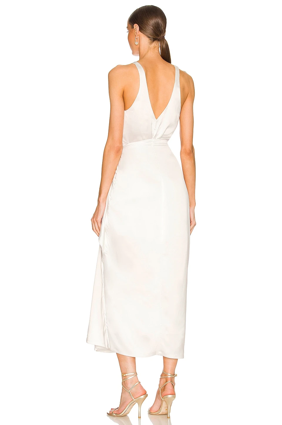 Show Me Your Mumu Hampton Wrap Dress Ivory Luxe Satin 3 Show Me Your Mumu Hampton Wrap Dress Ivory Luxe Satin - Image 3