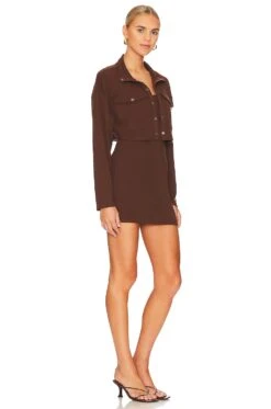 Steve Madden Becca Mini Dress And Jacket Set Chicory Coffee -Bardot Store SMAD WD28 V3