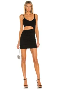 Darcey Ruched Mini Dress Black -Bardot Store SPDW WD1579 V1 1