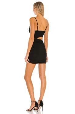 Darcey Ruched Mini Dress Black -Bardot Store SPDW WD1579 V3
