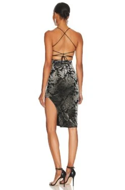 Helmi Slit Midi Dress Black Multi -Bardot Store SPDW WD2046 V4