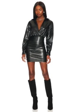 Ayisha Ruched Dress Black