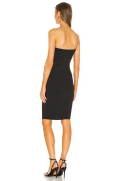 Strapless Side Pleat Dress Black -Bardot Store SUSA WD1909 V3