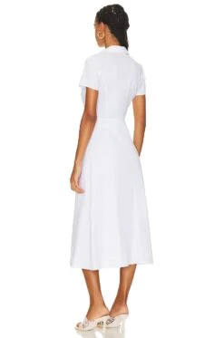 THEORY Short Sleeve Midi Dress White -Bardot Store THEO WD428 V3