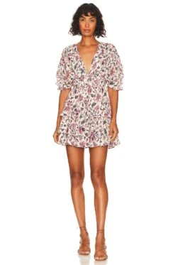 Tate Mini Dress Thea Ivory Floral