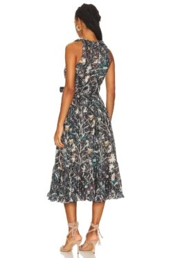 ULLA JOHNSON Mariam Dress Jet -Bardot Store ULLA WD429 V3