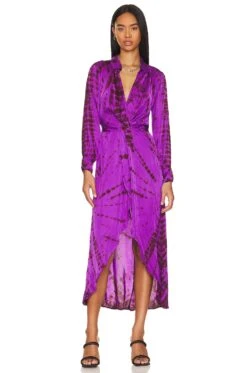 Siren Shirt Dress Purple Saphire Tiger Eye Wash -Bardot Store YOUN WD1235 V1 1
