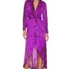 Siren Shirt Dress Purple Saphire Tiger Eye Wash