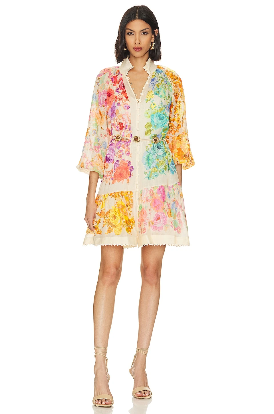 Zimmermann Raie Mini Dress Multi Floral 1 Zimmermann Raie Mini Dress Multi Floral